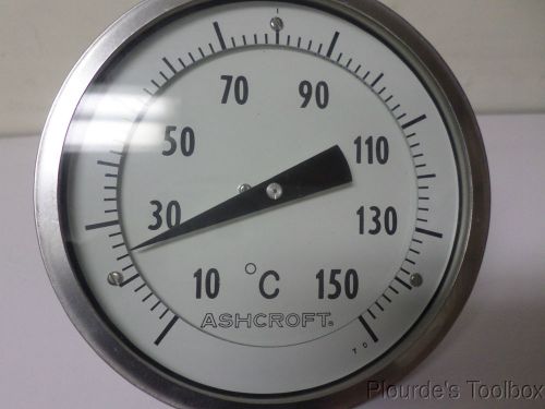 Used ashcroft bi-metal 5&#034; thermometer with 3.5&#034; stem, 10 to 150°c for sale