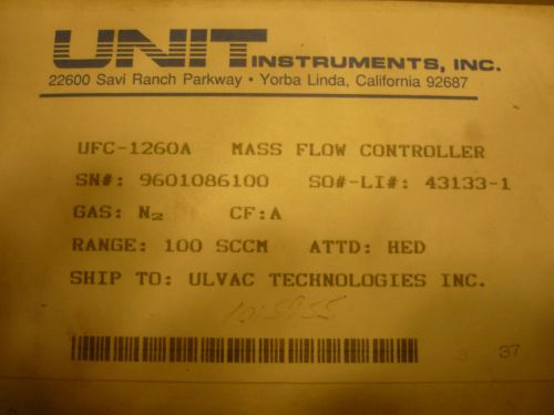 New Unit UFC-1260A N2 Mass Flow Controller