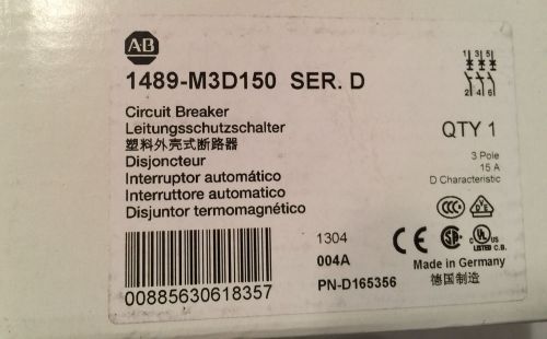 Allen Bradley 1489-M3D150 Ser D Circuit Breaker NIB