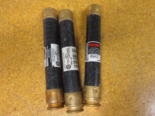 Fusetron frs-r-20 dual element time delay current limiting fuse 600v (lot of 3) for sale