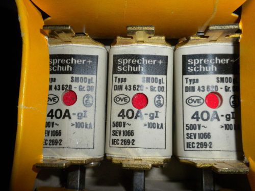 3ct. 40 amp SPRECHERT + SCHUH  NEW   FUSES