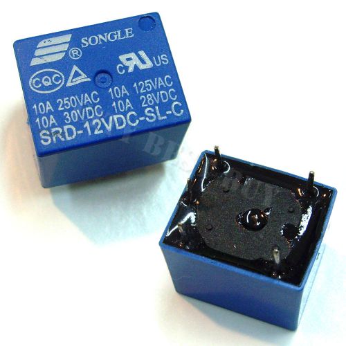 20 x srd 12vdc sl c 10a 250v 125v ac 30v 28v dc 5 pin songle power relay for sale