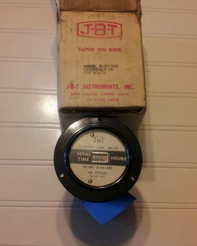 J-B-T ELAPSED TIME METER 60 CYCLES AC 230 VOLTS MODEL 31-EX-200