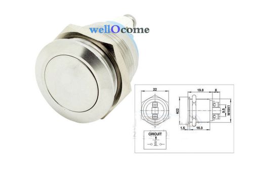 19mm Anti-Vandal Momentary Stainless Steel Metal Push Button Switch 3/4 inch
