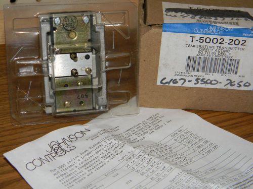Nos johnson controls t-5002-202 temperature transmitter direct acting 60-85f for sale