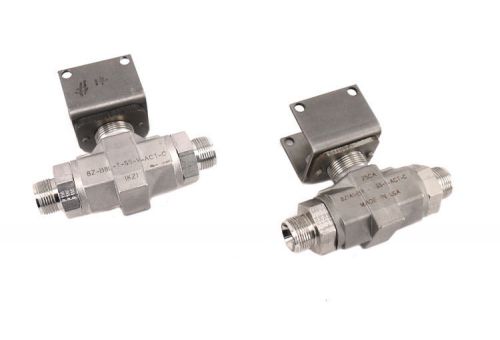 Lot 2 parker 8z-b8l-t-ss-v-act-c 2-way 1/2&#034;-npt inline manual ball valve ss for sale