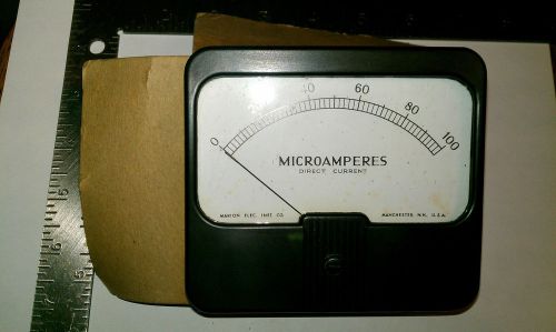 Vintage Antique DC Microamperes 0 - 100, Marion Electrical Instrument Co. NOS