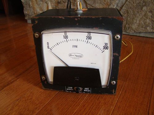 Vintage FPM Analog Indicator Meter Gauge Dual Range 30 / 300 FPM