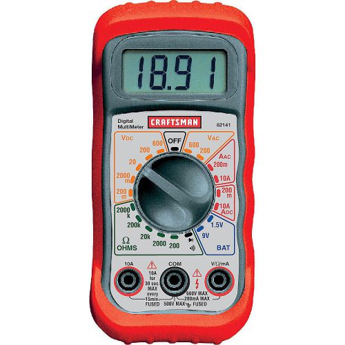 Craftsman Multimeter, Digital, with 8 Functions and 20 Ranges