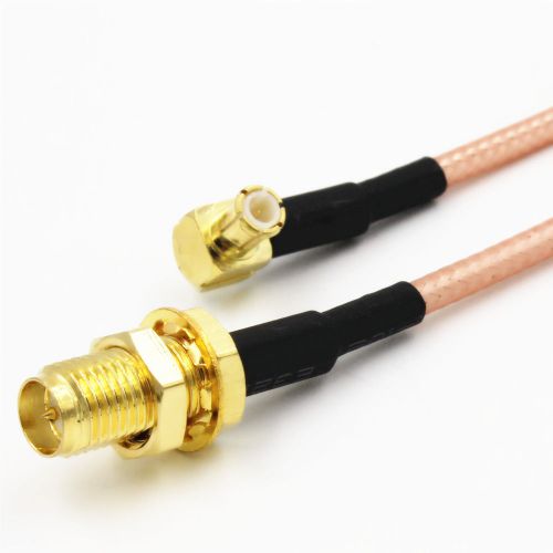 1 x MCX male right angle to RP.SMA female plug bulkhead RG316 RF cable 20cm