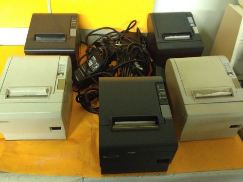 5 Epson Thermal Recipt Printers W/ 5 Power Supply Model 129 Series
