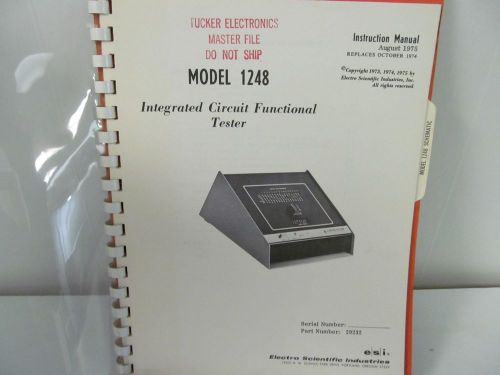 ESI 1248 Integrated Circuit Functional Tester Instruction Manual w/schematics