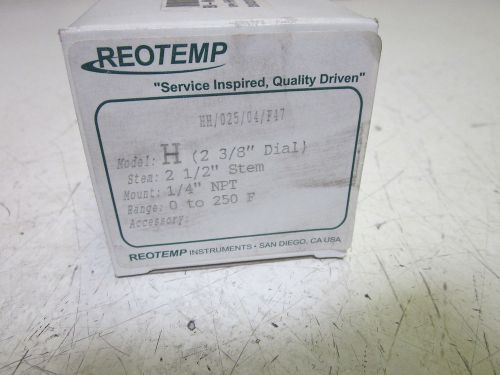 REOTEMP MODEL H THERMOMETERS 0-250F 2-1/2&#034; STEM *NEW IN A BOX*