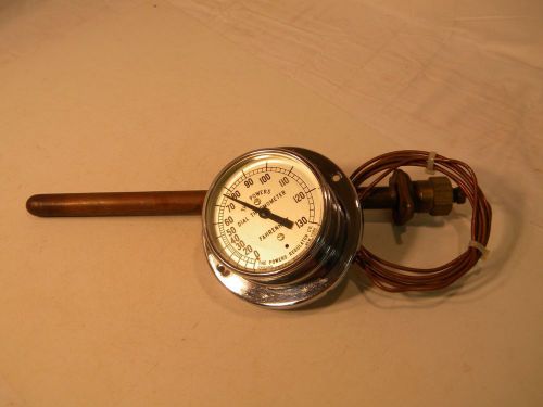 &#034;the powers&#034; dial thermometer w/chrome housing &amp; probe 0-130 degrees fahrenheit for sale