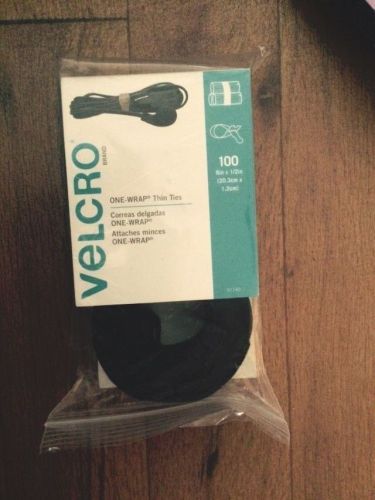 Velcro Reusable Self-Gripping Cable Ties, 0.5 Inches x 8 Inches Long, Black, 100