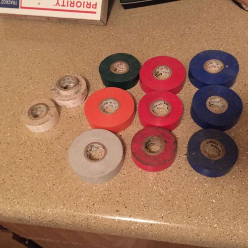 Lot Of 11/ Colored Electrical Tape /3M Scotch Professional #35 / Misc Colors