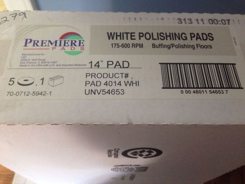 14&#034; Polishing Pads White 175-600 RPM Case Of 5