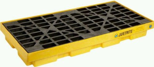 Justrite 28654 ecopolyblend 24 gallon sump, 49&#034; x 25&#034; x 5.5&#034; (lxwxh) yellow 2 dr for sale