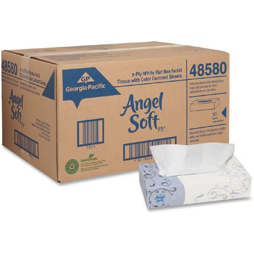 Georgia-pacific angel soft ps premium facial tissue box- 100 /box -30 boxes for sale