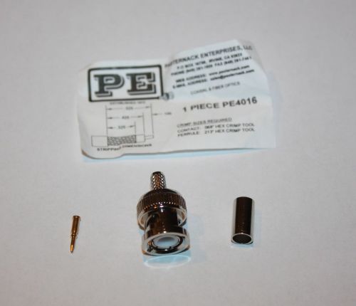 Pasternack pe4016 bnc-male straight connector rg58 pe-c195 lmr-195 new for sale