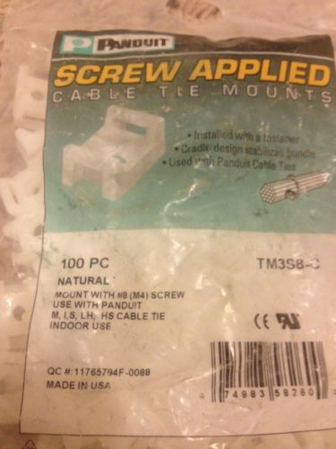 100 panduit tm3s8-c natural screw applied cable tie mounts new for sale