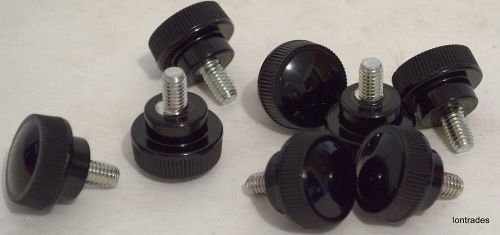 5pc plastic knurled knobs m6 x 10mm thread 7/8&#034; diameter for sale