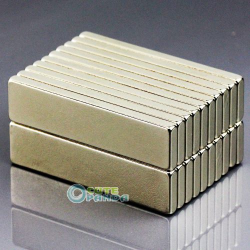 20pcs Strong Block Cuboid Magnets 40mm x 10mm x 3mm Rare Earth Neodymium N50