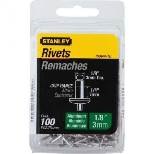 Alum rivets 1/8&#034;x1/4&#034; 100pk paa44-1b stanley misc specialty nails paa44-1b for sale