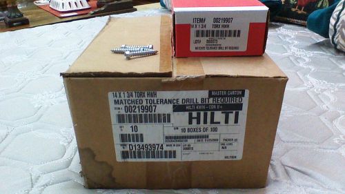 10-100 ct. cartons nib hilti torx hwh 14x1-3/4 screws item no. 219907 for sale
