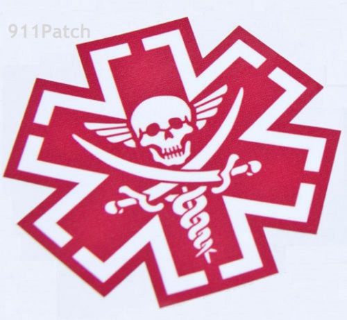 Tactical Combat Medic Red Pirate EMT Fire &amp; Rescue First Responder Decal Sticker