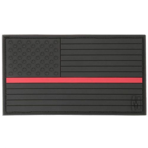 Maxpedition US USA Firefighter THIN RED LINE Flag Rubber PVC Velcro Patch LARGE