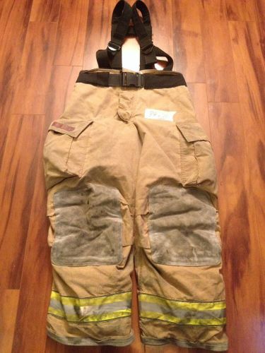 Firefighter pbi gold bunker/turn out gear globe g xtreme used 38wx30l suspender for sale
