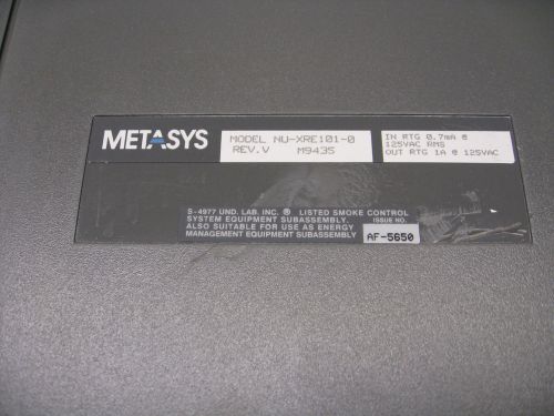 JOHNSON CONTROLS METASYS NU-XRE101-0 CONTROL MODULE-USED FROM WORKING SYSTEM