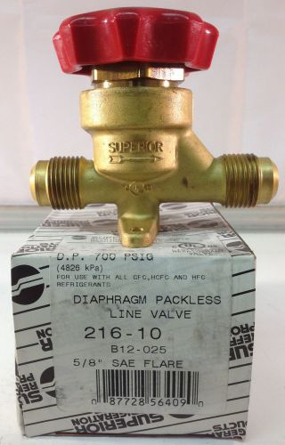New superior refrigerant line valve 216-10  5/8 sae flare packless b12-025 for sale
