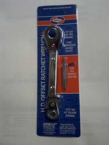 REFRIGERATION WRENCH, REVERSIBLE OFFSET w/DUAL  WRENCH ADAPTER, PART# 70075