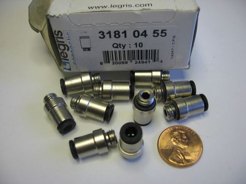 10) legris 3181 04 55 pneumatic male stud fitting bspp m7x1x4mm (5/32&#034;) tubing for sale