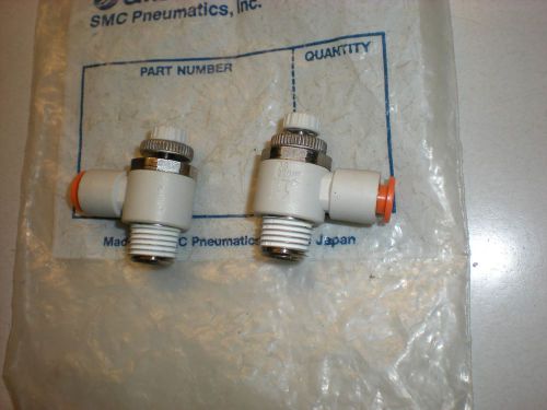 Lot of (2) SMC Model AS2201F Air Line Fittings - Flow Control - NIP