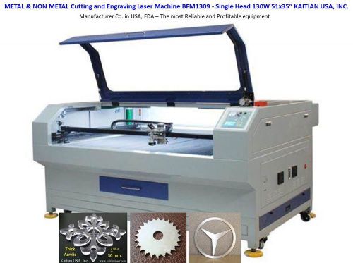 Metal &amp; NonMetal Laser Cutter Engraver Machine KAITIAN 130W 51x35 in 2 WTables
