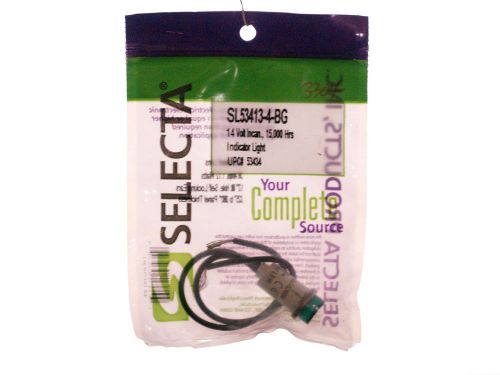 Selecta Switch SL53413-4-BG  Light Neon 1/2 O.D. Raised Green Lens 14 V AC or DC