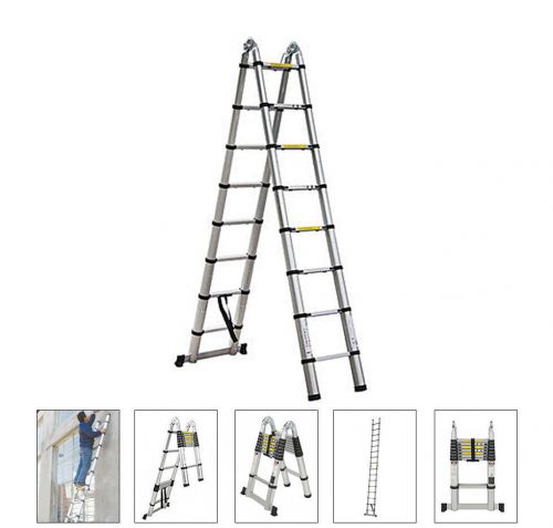 EN131 16.5 ft Aluminum Telescopic Telescoping Multi Purpose Ladder Aframe