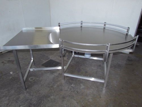 New 60&#034;dia. accumulation accumulating rotary turn table feed table  s/s for sale
