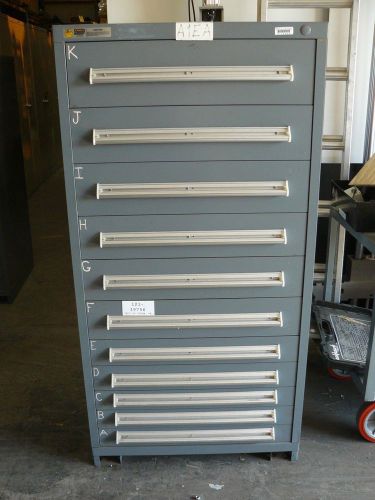 Stanley vidmar 11 drawer industrial storage cabinet 30&#034; w x 27 3/4&#034; d x 59&#034; t for sale
