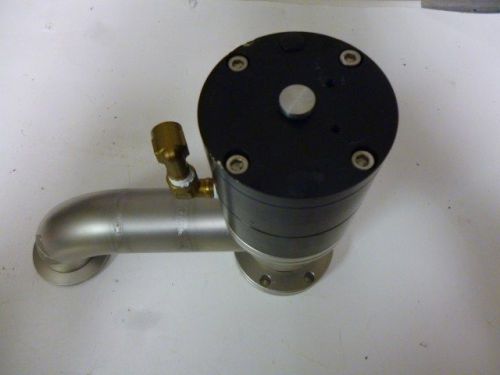 Pneumatic varian high vacuum valve w/2” conflat and elbow with kf fitting l290 for sale