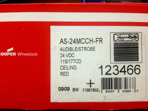 Cooper wheelock as-24mcch-fr ceiling audible strobe for sale