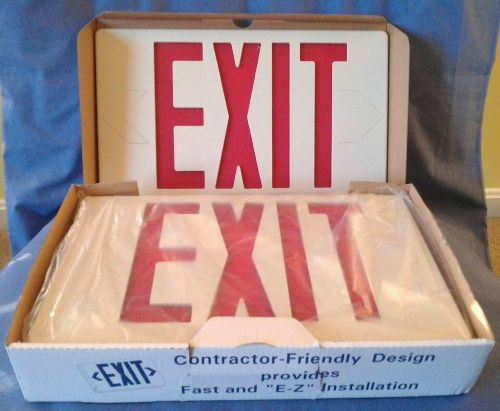 LED Exit Lighting Sign Fixture Universal Single or Double Face Red Letters~NEW