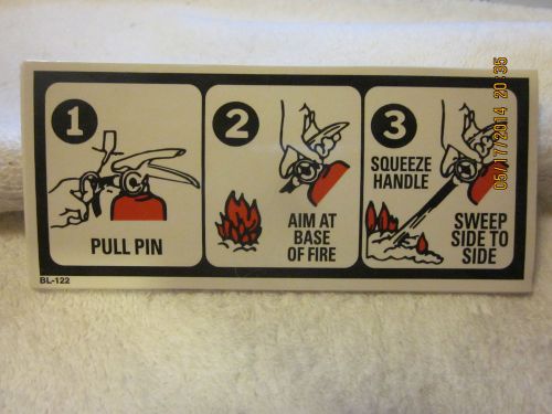 ABC FIRE EXTINGUISHER PICTORIAL OPERATING LABEL...2 1/2&#034; X 5 1/2&#034; NEW