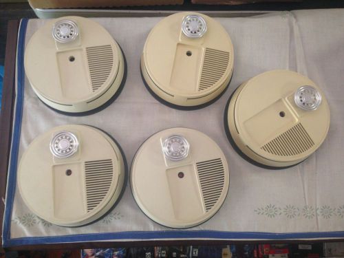 Lot of 5 ESL 449CT smoke detectors with heat.