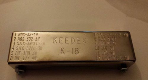 NEW KEEDEX K-18 SAFE CHANGE KEY SET NEW IN BOX LOCKSMITH LOCK TECH TOOL VAULT