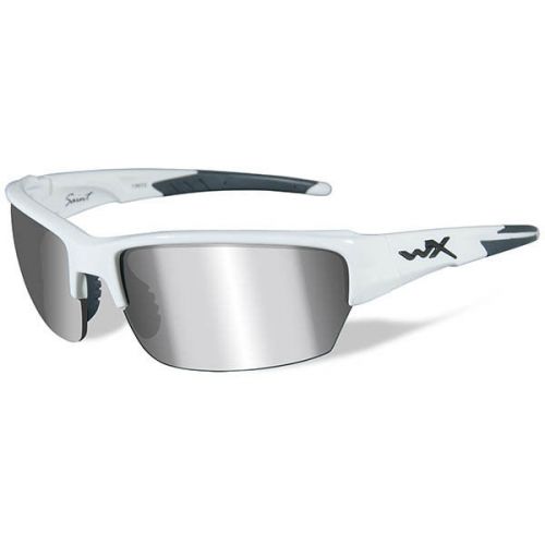 Wiley X CHSAI01 Saint Gloss White Frame Silver Flash (Smoke Gray) Lens