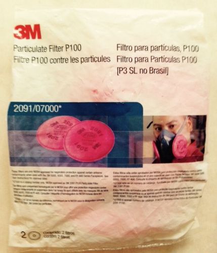 (2) 3M DISPOSABLE PARTICULATE FILTER P100 FILTERS, FILTROS, NEW